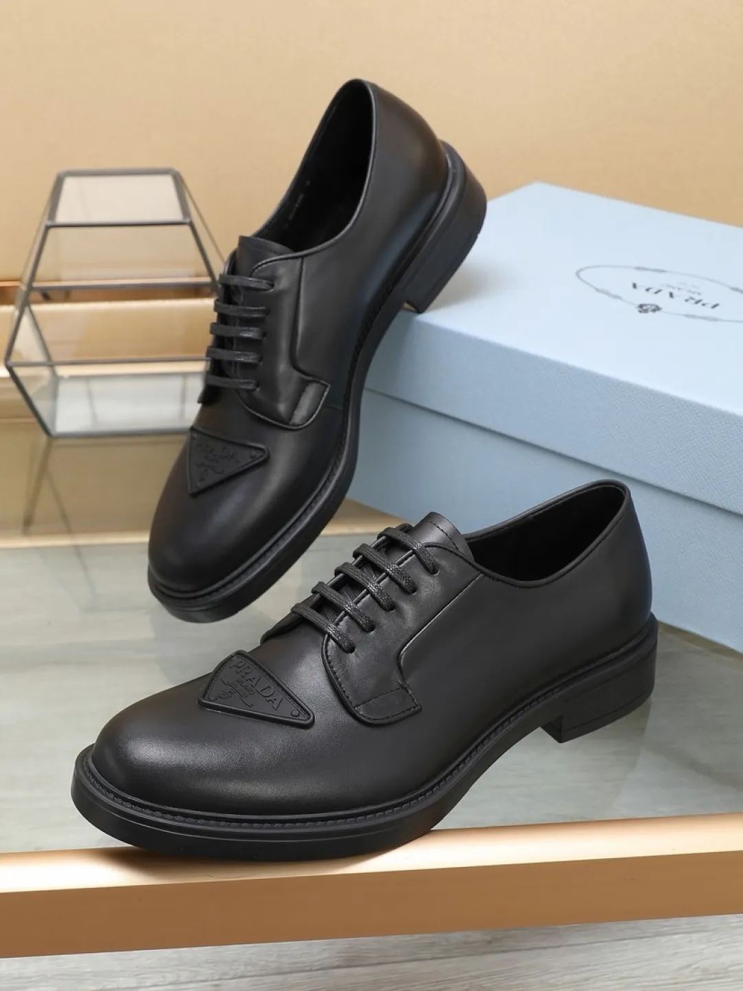 P640💰🔥《PRADA》👏Latest • High-end top brand luxury ~ purchasing agency, top quality. New fashionable business men's shoes🔜The uppers are made of original open-edge beaded cowhide➕cowhide·lining, with fine workmanship. The original stylish and soft combination wear-resistant and non-slip outsole is light and comfortable on the feet. The real thing looks better in real life. Size: 38/45